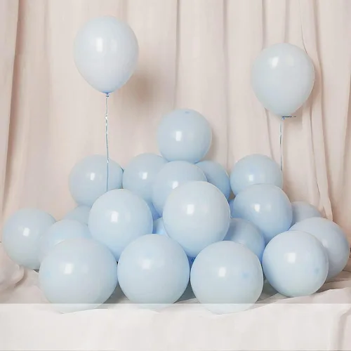 Miniatura 4 de Globos de fiesta azul pastel de 5 pulgadas, 100 mini globos de látex azul macarrón para decoración de cumpleaños, boda, baby shower (azul pastel)