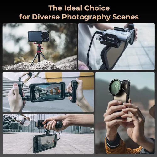 Miniatura 8 de SmallRig para iPhone 15 Pro Max Jaula para teléfono con adaptador de filtro de 67mm, diseño de liberación rápida mejorado para videografía/grabación