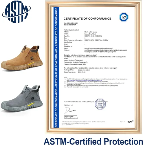 Miniatura 8 de GLANOUDUN - Botas de trabajo de soldadura para hombre, con punta de acero, antideslizantes, zapatos de trabajo indestructibles para hombre, zapatos