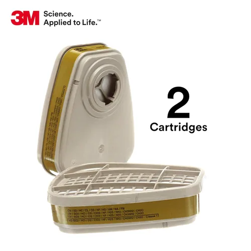 Miniatura 2 de 3M, juego de 2 cartuchos múltiples de gas/vapor de bajo mantenimiento, para purificadores de aire series 6000 y 7000
