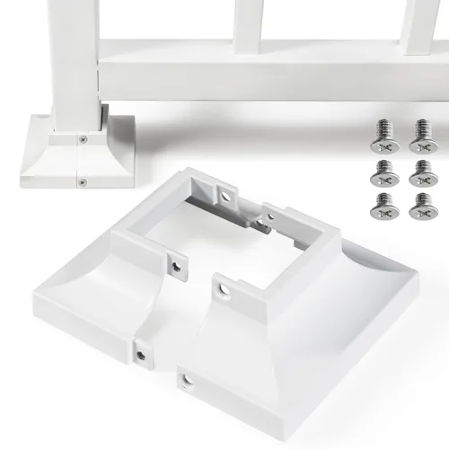 Miniatura 11 de 1 pieza Base de poste de cubierta de 2,5 cm de aluminio, falda de poste, pasamanos, escalera, base de barandilla de terraza y porche (negro)