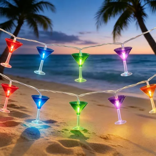 Miniatura 21 de Guirnalda de 10 luces LED de color rojo, blanco y azul para exteriores, 8.5 pies, luces decorativas para el 4 de julio, impermeables, conectables