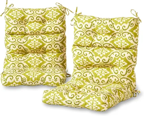 Miniatura 67 de Cojines para silla de respaldo alto para exteriores, diseño de asiento y respaldo con bisagras de una pieza, reversibles con 4 lazos, tela