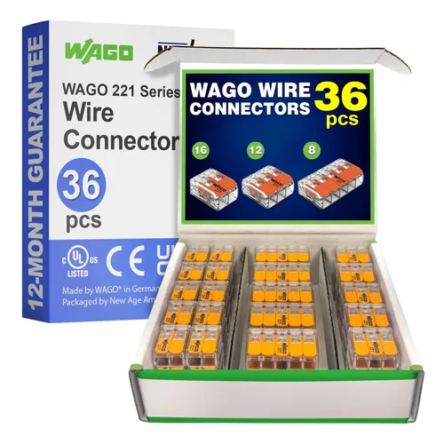 Miniatura 14 de WAGO 221 Serie 80 piezas de conectores de alambre de empalme compactos Incluye (40x 221-412) (25x 221-413) (15x 221-415) Conectores de alambre