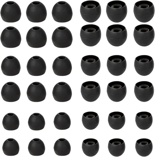 18 pares de puntas de silicona para auriculares de repuesto para auriculares intraurales (agujero interior de auriculares de 0.150 in a 0.217 in)