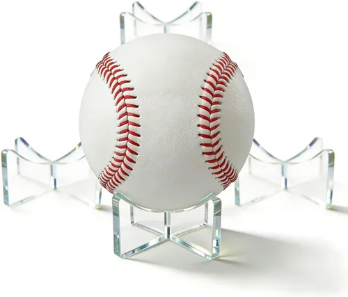 Miniatura 8 de 4/8 Pack Acrylic Basketball Stand, Display Stand for Signed Baseball, Basketball, Football, Soccer, Volleyball & Softball, Clear Storage Holder