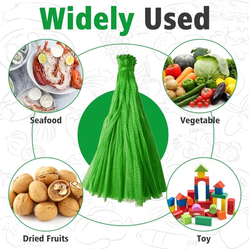 Miniatura 2 de 100 piezas de bolsas de malla reutilizables para productos, bolsa de malla para cebollas y frutas y bolsa para hervir mariscos, bolsas de Verde