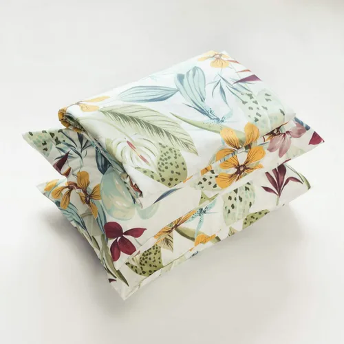 Miniatura 7 de SUSYBAO - Funda de edredón floral tropical tamaño King, 100% algodón egipcio, diseño floral amarillo, juego de 3 piezas, 1 funda de edredón