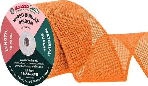 Miniatura 54 de Mandala Crafts Cinta de arpillera verde con alambre para corona, cinta de arpillera con alambre verde rústico de yute natural, 1 pulgada de ancho