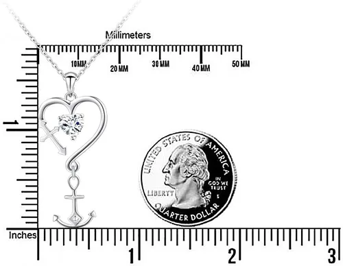 Miniatura 6 de Collar de plata de ley con ancla de cruz de girasol