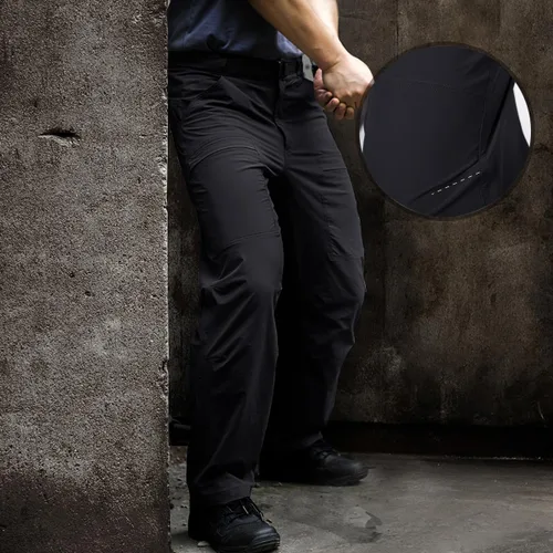 Miniatura 7 de FREE SOLDIER Pantalones de senderismo tipo cargo para hombre con cinturón, ligeros, impermeables, de secado rápido, tácticos, de nailon y elastano