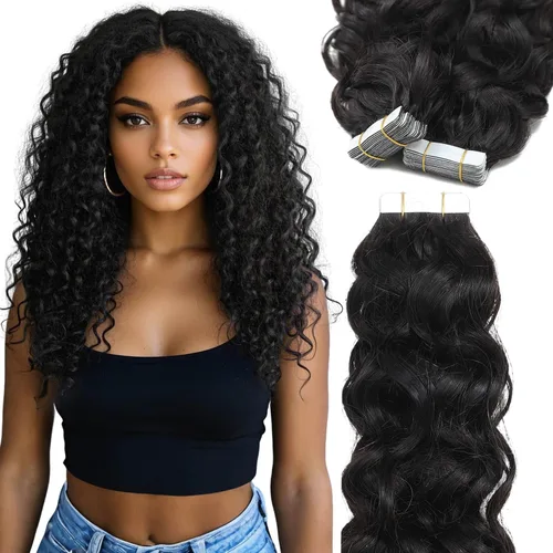 Miniatura 30 de Lacer Extensiones de cabello humano con punta en I, extensiones de cabello humano rizado lacio color negro natural, 1B de 12 pulgadas, extensiones