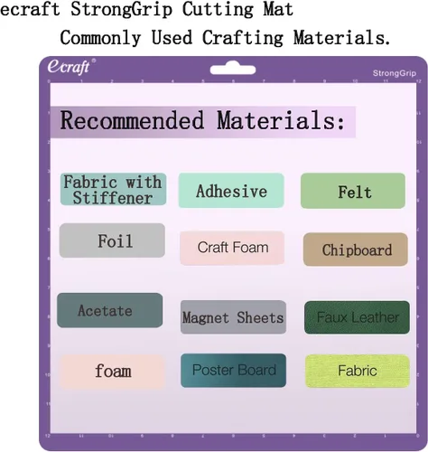 Miniatura 6 de Ecraft Juego de 5 alfombrillas de corte de 12 x 12 para Silhouette Cameo 5/4/3/2/1, agarre variado (agarre fuerte, agarre estándar, agarre ligero)