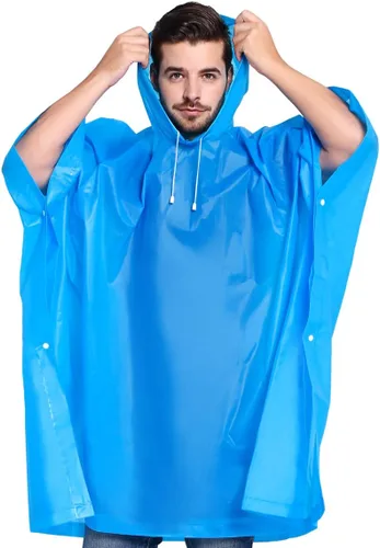 Miniatura 21 de ANTVEE Ponchos de lluvia para adultos, impermeable, portátil, reutilizable, paquete de 2 con capucha con cordón, se mantiene seco