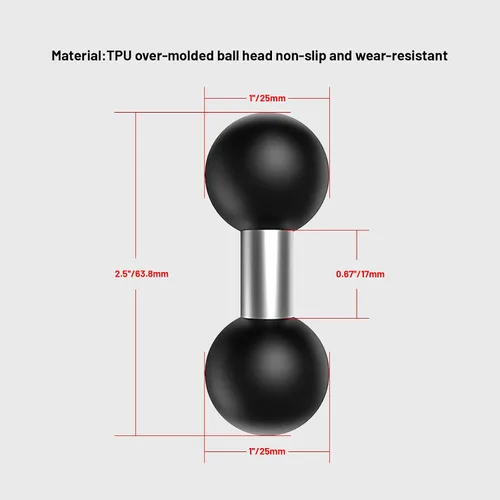 Miniatura 4 de Soporte de bola para motocicleta, accesorios de cabeza de bola de 1 pulgada, manubrio de navegación del teléfono, accesorios de soporte de espejo