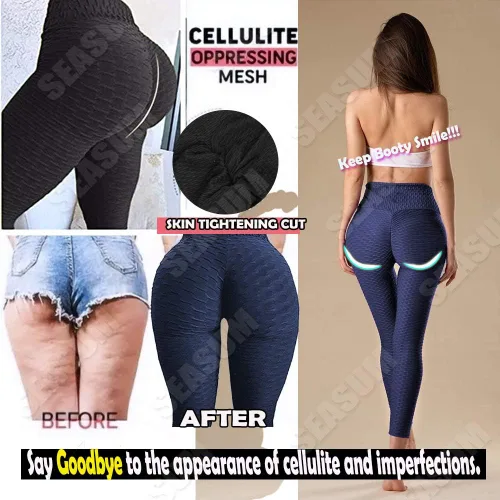 Miniatura 76 de SEASUM - Pantalones de yoga de cintura alta para mujer, con control de abdomen y realce de glúteos, leggings favorecedores para entrenar y correr