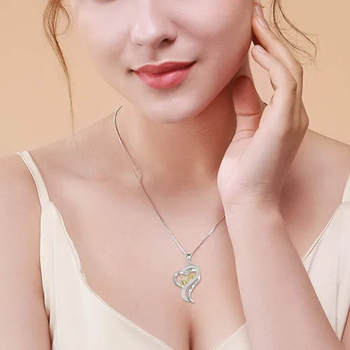 Miniatura 2 de Poplyke - Collar de plata de ley para mamá, abuela, hermana, hija, amiga, para mujeres, adolescentes y niñas