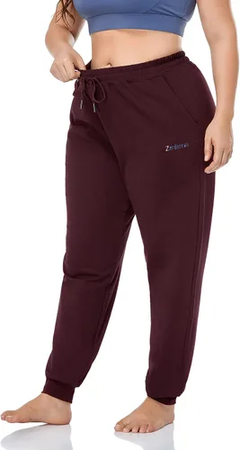 Miniatura 3 de ZERDOCEAN Pantalones deportivos de talla grande para mujer, pantalones deportivos ajustados para entrenamiento, yoga, descanso, con bolsillos