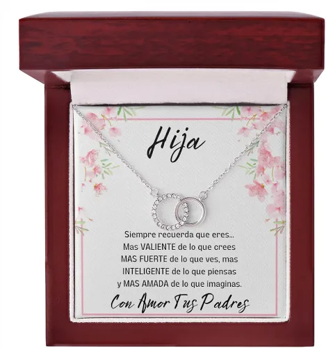 Miniatura 6 de Leos Print Shop Regalo de Mamá y Papá Para Hija Joya Con Mensaje Idea De Regalo De Graduación o Cumpleanos Regalo para hija hijastra Collar con dije