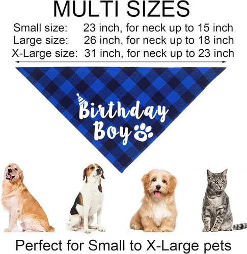 Miniatura 4 de Suministros para fiesta de cumpleaños para perros, sombrero de cumpleaños para perro de varios tamaños con números, bandana, pajarita, cartel