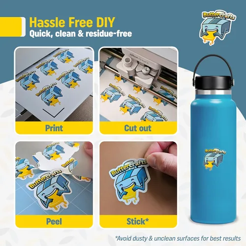 Miniatura 5 de Papel adhesivo de vinilo transparente imprimible, impermeable, 25 hojas de 8.5 x 11 pulgadas, impresora de inyección de tinta (no Epson), papel Claro