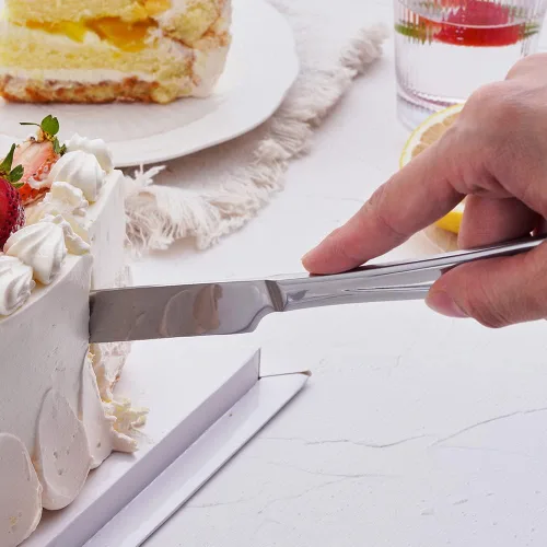 Miniatura 4 de Juego de cuchillo y servidor de pastel GoGeiLi, juego de cortador de pastel de acero inoxidable para boda, cumpleaños, fiestas Plateado