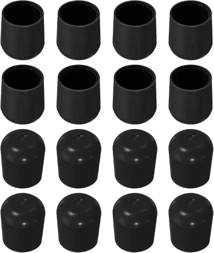 uxcell Protectores de suelo para patas de silla, 16 tapas redondas de plástico para patas de silla, fundas antideslizantes para patas de muebles