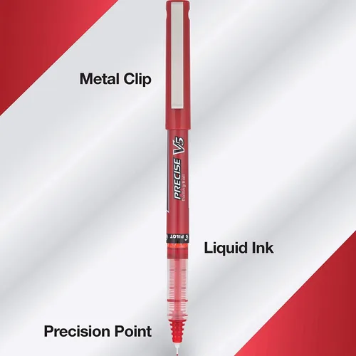Miniatura 2 de Pilot Precise V5 - Bolígrafos de punta extra fina de 0.020 in, color rojo, paquete de 14 unidades, ideales para la escuela, diario y escritura