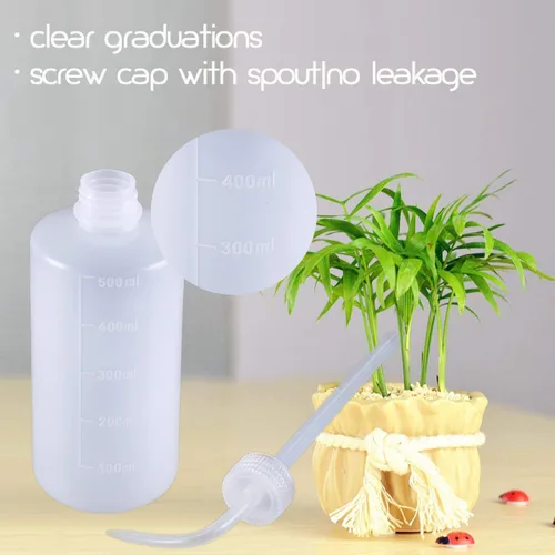 Miniatura 7 de Valchoose Botella de lavado de plástico de 8.5 fl oz 16.9 fl oz exprimidor médico, botella de riego suculenta de LDPE - 2 unidades Blanco