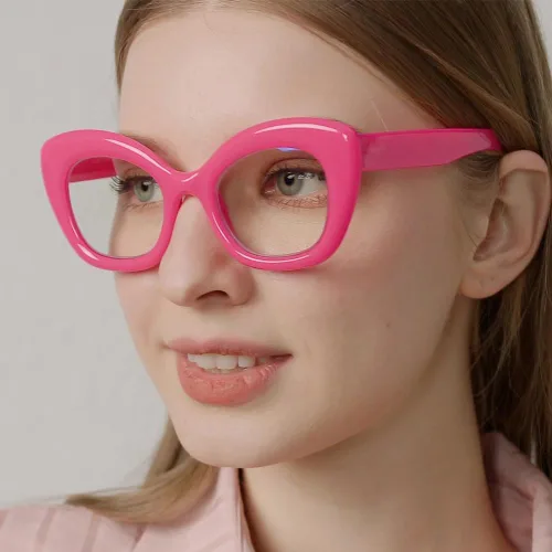 Miniatura 13 de Gafas de lectura de ojo de gato de gran tamaño para mujer, lentes de bloqueo de luz azul para computadora, estilo retro negro