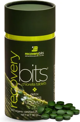 RECOVERYbits - Tabletas orgánicas de Chlorella - Superalimento de algas a base de plantas - Clorofila - Pared celular agrietada - Energía - Sistema