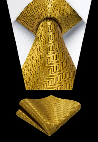 Miniatura 127 de HISDERN Conjunto de corbata a cuadros a cuadros pañuelo tejido clásico formal para hombre corbata y bolsillo cuadrado