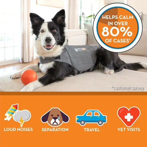 Miniatura 4 de Thundershirt para Perros, Grande, Gris Heather Clásico - Chaleco Calmante para la Ansiedad de Perros