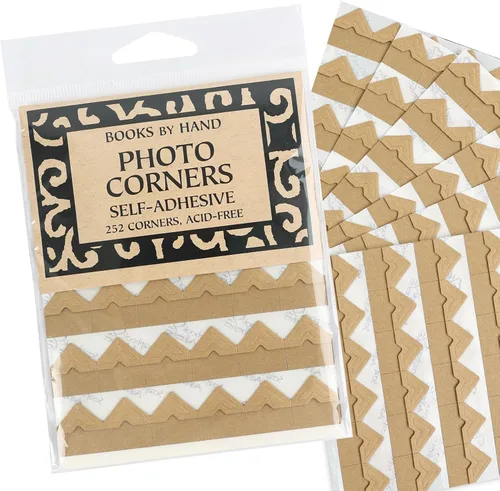 Miniatura 8 de Lineco Esquinas fotográficas de papel kraft sin ácidos de 0.5 pulgadas, autoadhesivas, sensibles a la presión, no amarillean, monta imágenes sin