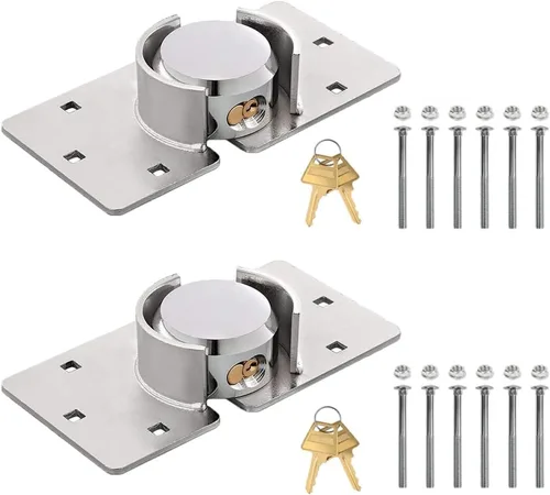 2 Pack de Candado para Puerta de Furgoneta con Llaves Iguales, Candado Resistente de Acero Sólido de 73MM, Candado de Seguridad para Cobertizo de