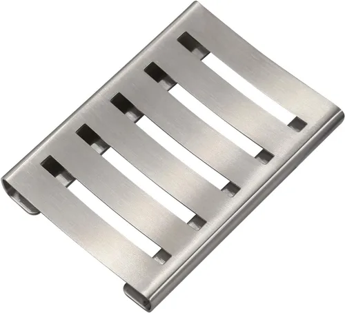 Miniatura 9 de TOPSKY Jabonera de cerámica de acero inoxidable para baño, doble capa, bandeja de jabón autodrenante, di no al jabón blando, fácil limpieza (blanco)
