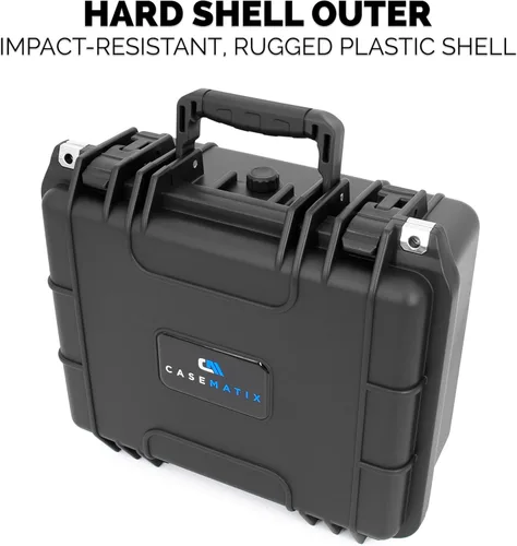Miniatura 6 de CASEMATIX Two Gun Hard Case for 2 Handguns - TSA Approved Waterproof & Shockproof 2 Pistol Hard Case, Double Handgun Case with Accessory Storage for