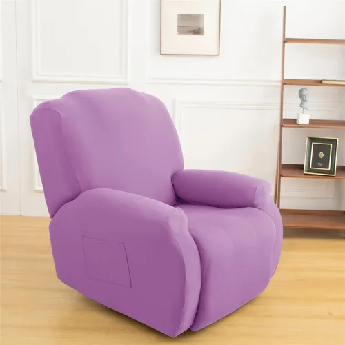 Miniatura 13 de LazyBoy - Funda para sillón reclinable, color liso, 4 piezas, fundas protectoras de muebles para sillón reclinable con bolsillo, funda para sofá
