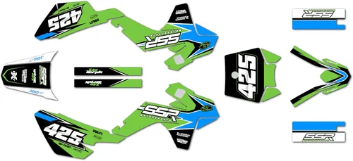 Miniatura 9 de Kit de gráficos para SSR SR70, SR110 y SR125 (2021+) serie Screech Blue 9 mil - Easy Go - Adhesivo para motocicleta Dirt Pit Bike Motocicleta