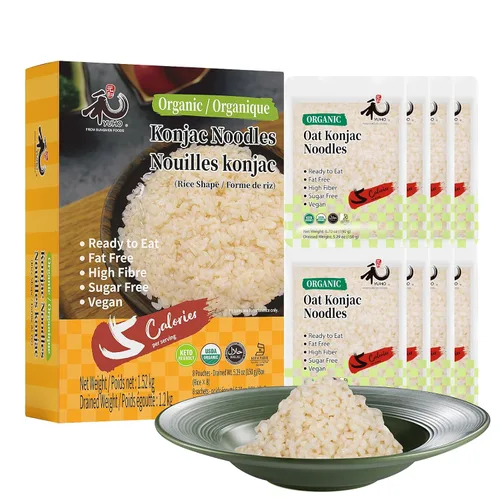 Miniatura 8 de YUHO Pasta orgánica Shirataki Konjac paquete de 8 en el interior, vegana, baja en calorías, sin gluten, sin grasa, sin gluto, sin carbohidratos