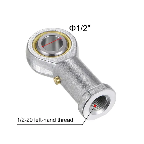 Miniatura 3 de uxcell PHSB8 - 2 rodamientos de extremo de varilla hembra de 1/2 pulgada y rosca izquierda de 1/2-20, extremos de varilla de junta autolubricantes