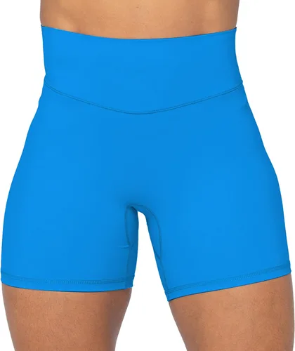 Sunzel Pantalones cortos de ciclista de cintura alta sin costuras frontales para mujer, a prueba de sentadillas, para yoga, entrenamiento, gimnasio,