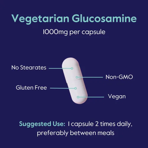 Miniatura 6 de BESTVITE Glucosamina vegetariana 1000 mg (120 cápsulas vegetarianas) - Sin estearatos - Sin rellenos