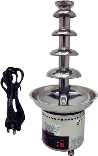 Miniatura 9 de Máquina de fuente de chocolate para fiesta, 4 niveles, acero inoxidable, fuente de chocolate caliente, fuente de cascada, fuente de fondue