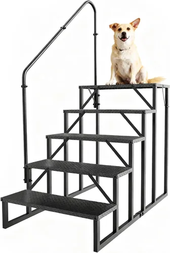 Miniatura 10 de Escalones para autocaravana con pasamanos, escaleras de 4 escalones para caravanas con capacidad de carga de 660 libras, escalera con panel