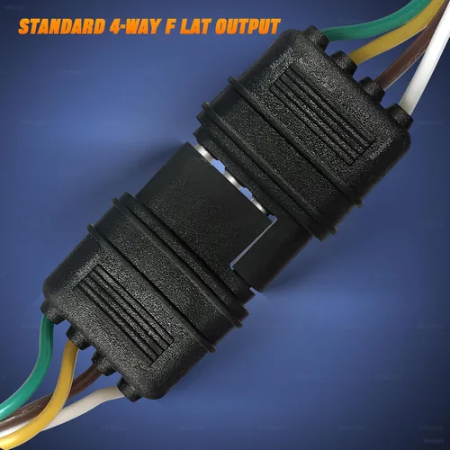 Miniatura 5 de Extensión de cable de remolque 4 vías 4 pines, enchufe de 4 cables 4 planos con enchufe macho y hembra 18 AWG 26 pulgadas, extensor de arnés