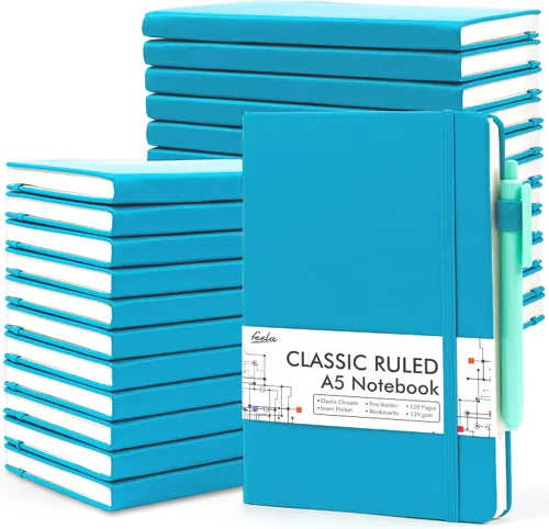 Miniatura 23 de Feela - Paquete de 24 cuadernos en blanco para el trabajo, cuaderno de negocios de tapa dura con líneas para escritura y soporte para bolígrafos