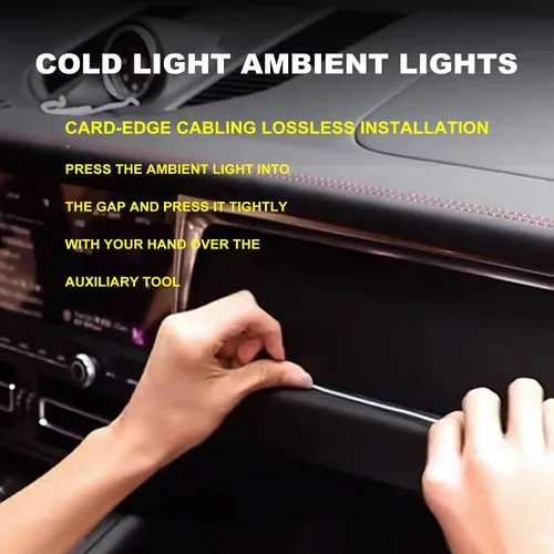 Miniatura 4 de Tira de luces LED para interior de automóvil, cable de neón de 16.4 ft, USB 5 V, con protección de fusible, para decoración interior de automóvil