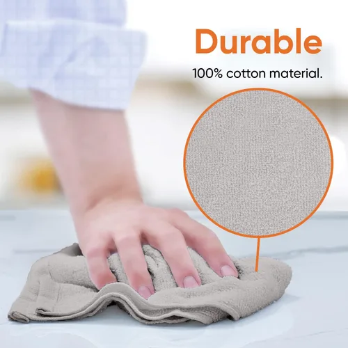 Miniatura 4 de Superio Toallas de rizo de algodón, toallas grises 100% algodón, trapos de limpieza para cuerpo y cara, toallas de spa, multiusos