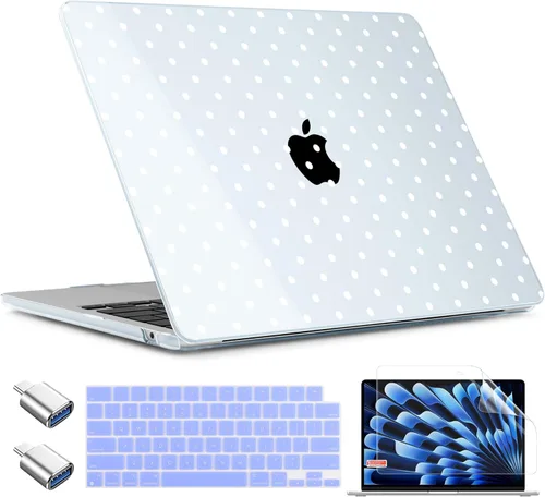 Miniatura 12 de TWOLSKOO Funda para MacBook Air de 15 pulgadas 2025 2024 2023 versión M4 A3241 M3 A3114 M2 A2941, carcasa rígida de plástico y protector